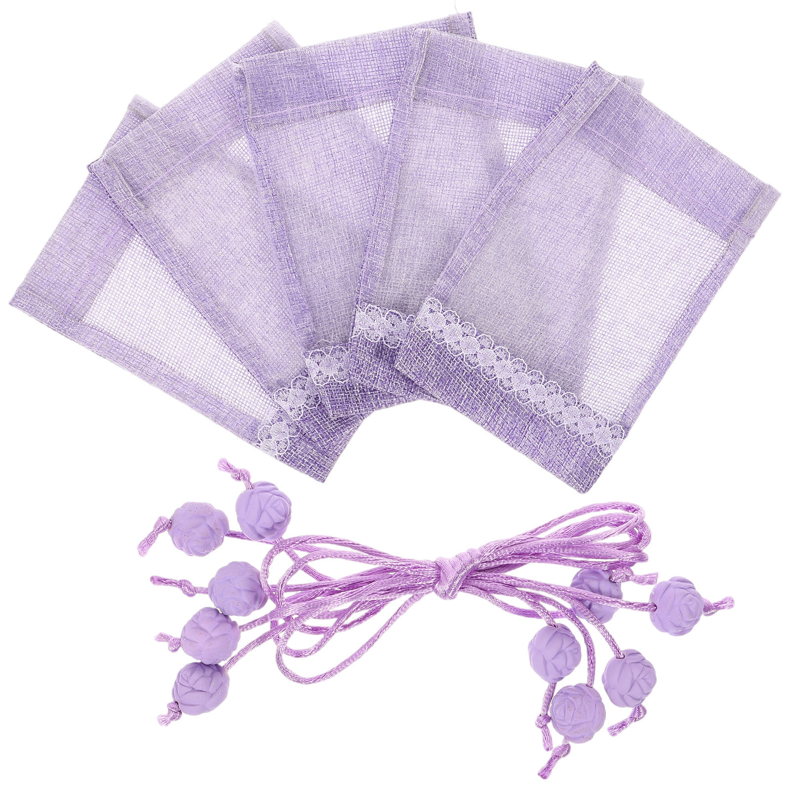 Home Fragrance Linen - 5Pcs Empty Lavender Sachet Bags Gauze