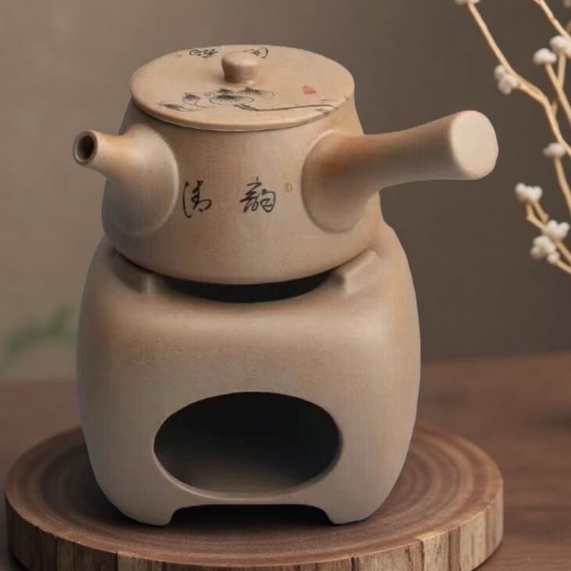 Ceramic Oil Burner - 2 in 1 Coarse Pottery Tea