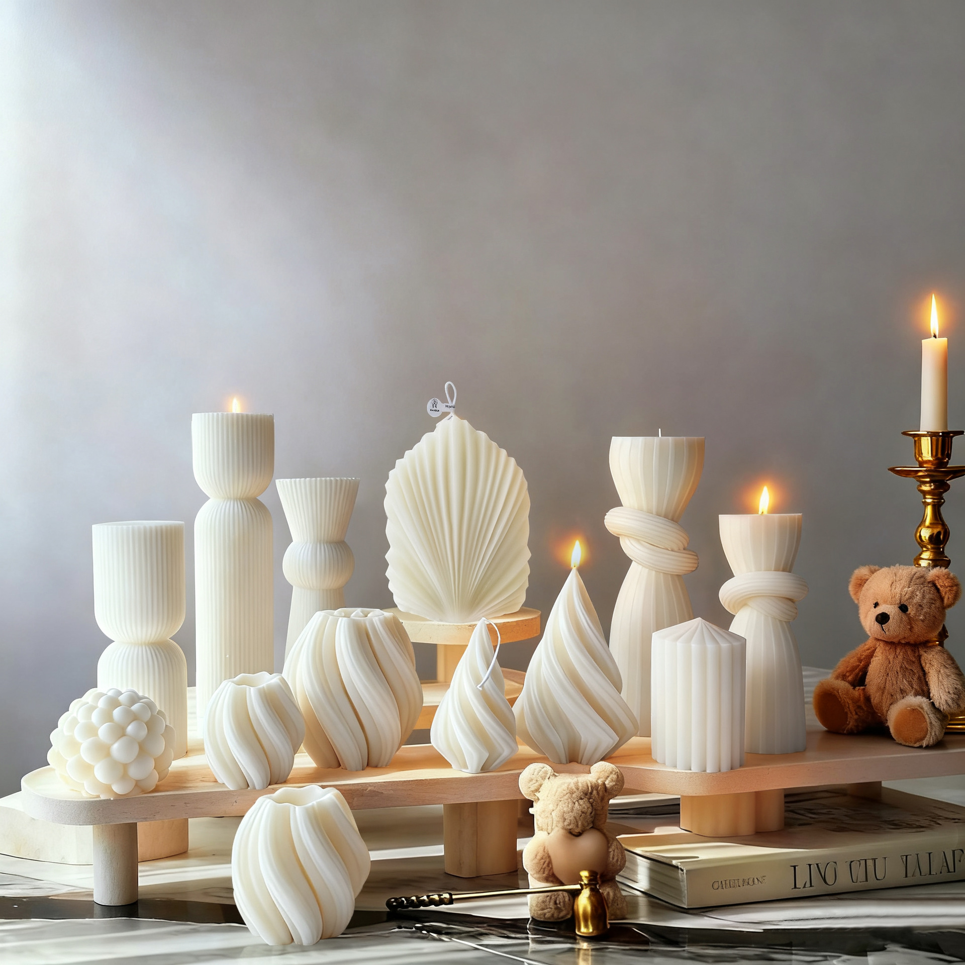 Home Fragrances - Nordic Minimalist White Scented Candle Atmosphere