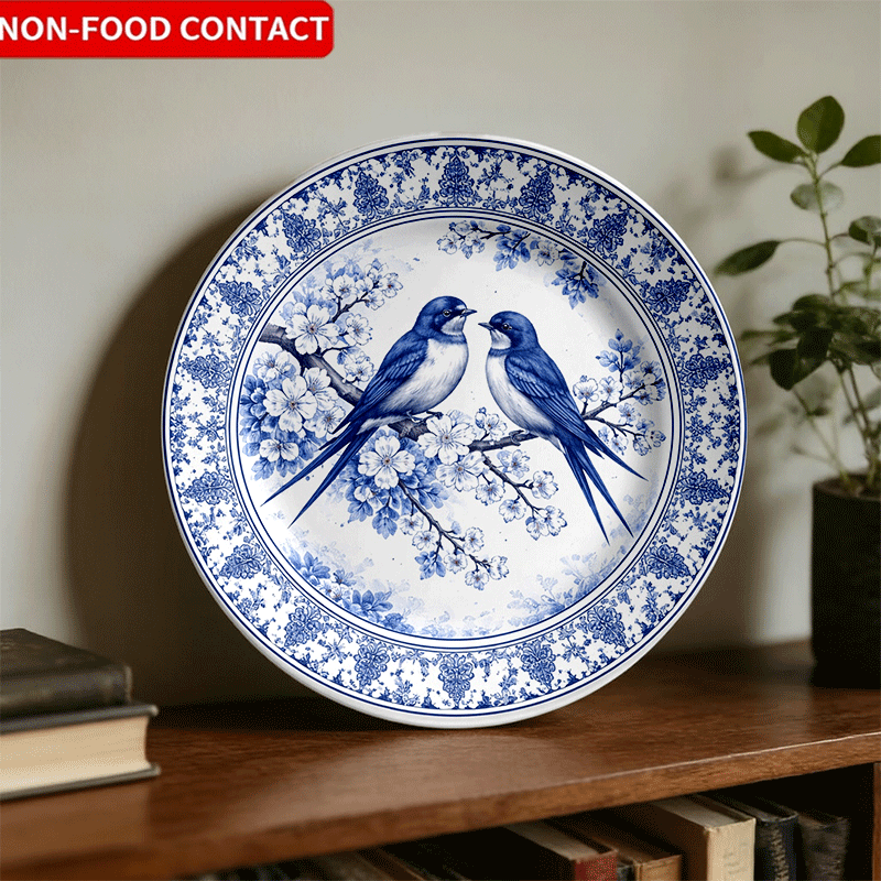Home Fragrance Jasmine - Decorative Plate with Blue-and-White Iridescent Chinese