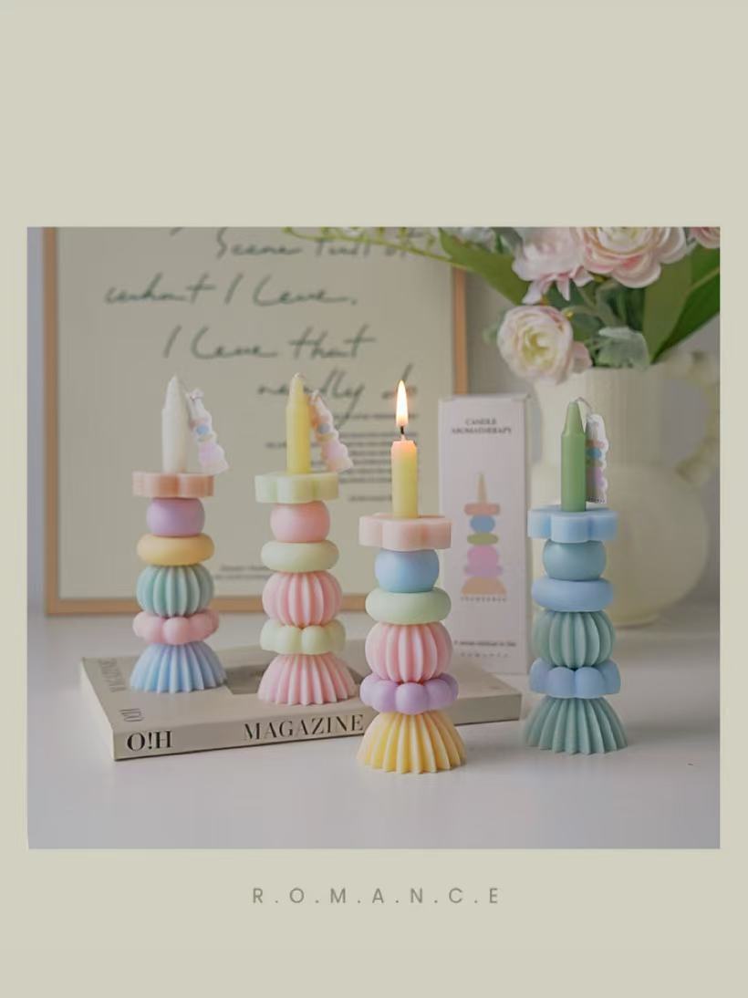 Home Fragrances - Artisan Geometric Layered Fragrance Candle, Lovely