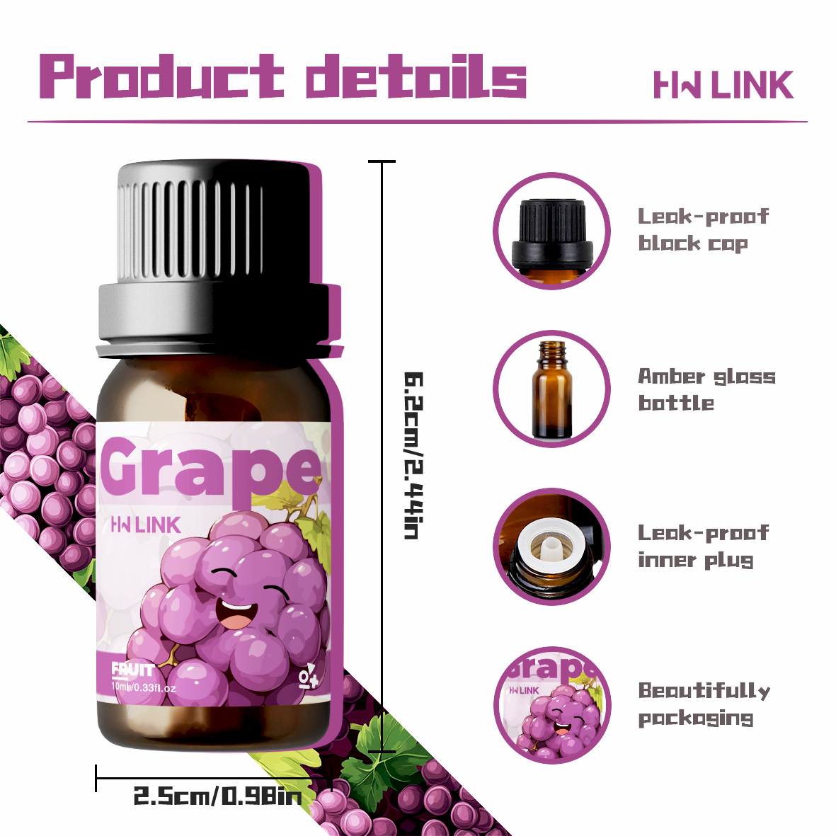 Grape Essential Oil 10ml Perfu - Home Fragrance Tool reseña y precio