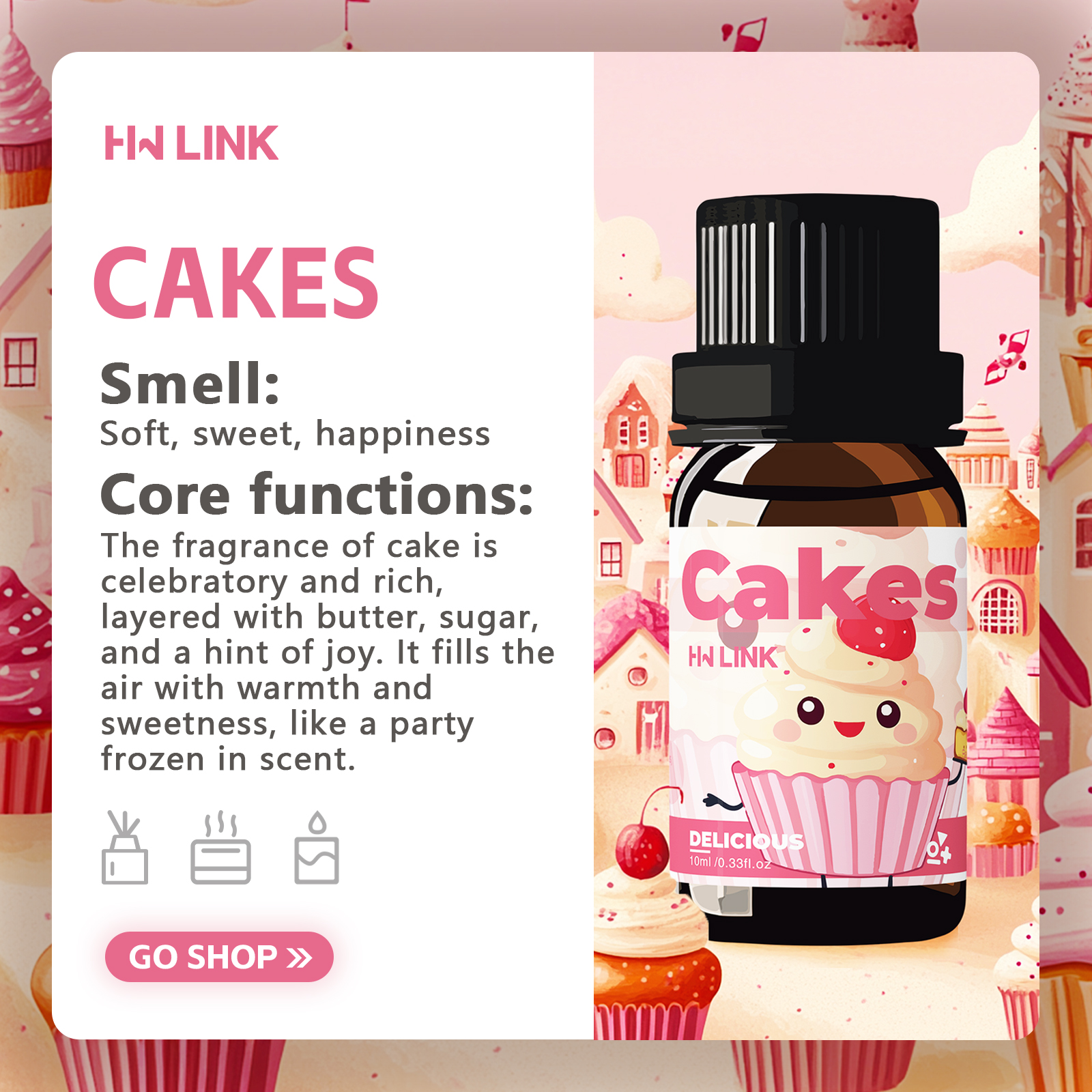 10ml Cakes Essential Oils Perf - Home Fragrance Oil reseña y precio