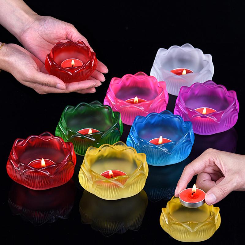 Glass Lotus Candle Holder Wind - Home Fragrance Lamp reseña y precio