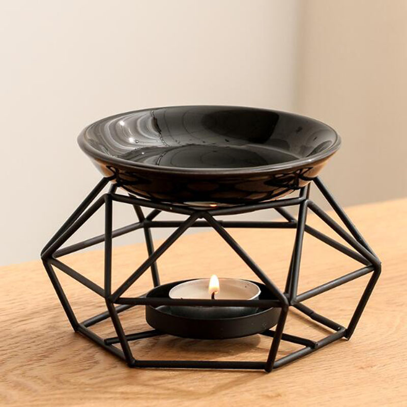 Ceramic Bowl Iron Rack Black C - Home Fragrance Lamp reseña y precio