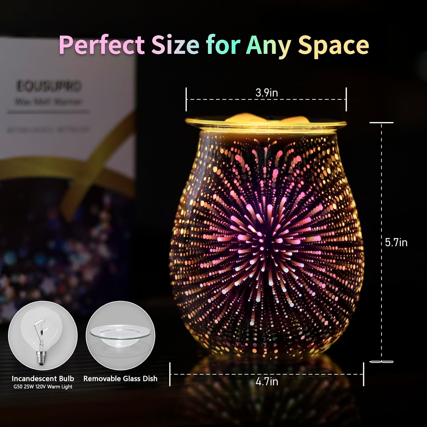 3D Glass Electric Wax Melt War - In Home Fragrance Products reseña y precio