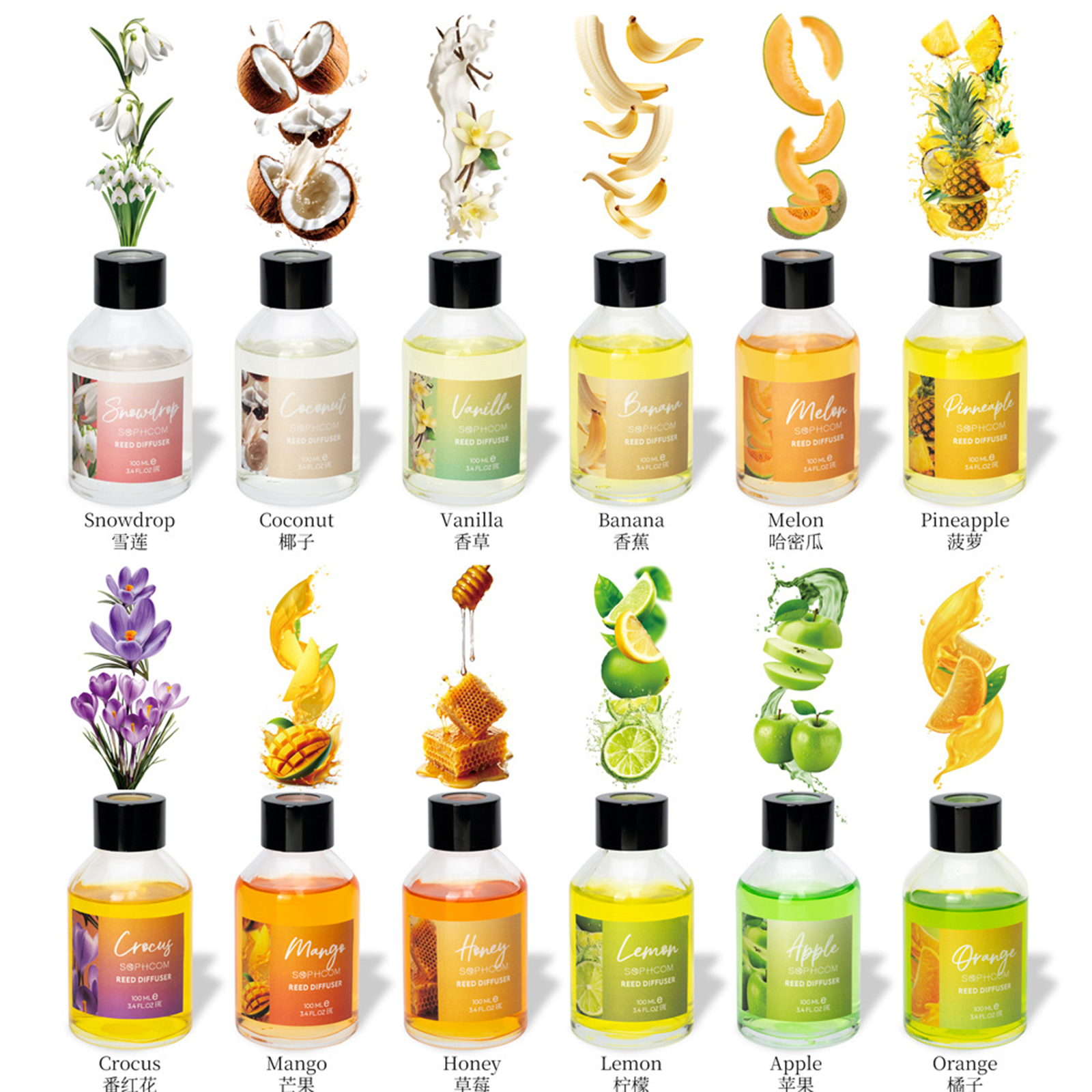 100ml Floral Fruity Reed Diffu - Home Fragrance Long Lasting reseña y precio