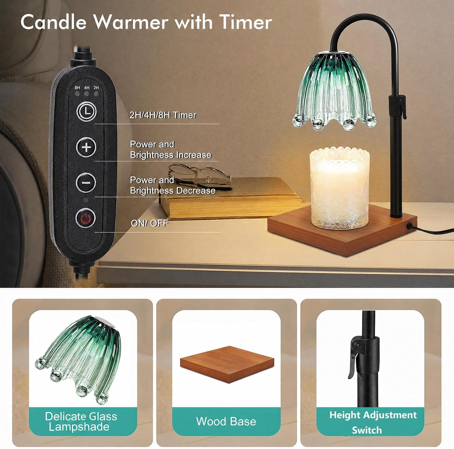 Candle Warmer Lamp with Timer, - Home Fragrance Lamp reseña y precio